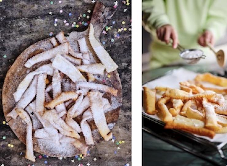 Simone Zanoni et ses enfants Penelope et Cesare Zanoni livrent leur recette des Chiacchiere di Carnavale