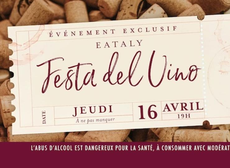 Eataly orgnise sa Festa del vino le 16 avril