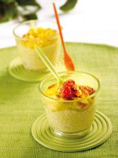 Petits flans de Reblochon, coeur coulant de tomates & poivrons confits