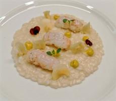 Risotto langoustines et topinambours aromatisé au curry