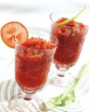 Granités de tomates de France et toasts à l'avocat