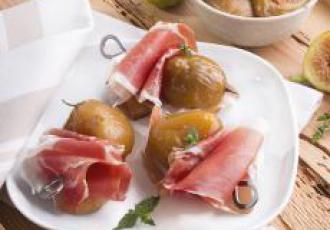 Bruschettas de figues caramélisées et jambon de Parme