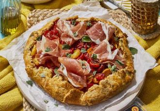 Tarte rustique au fromage de chèvre et Jambon de Parme